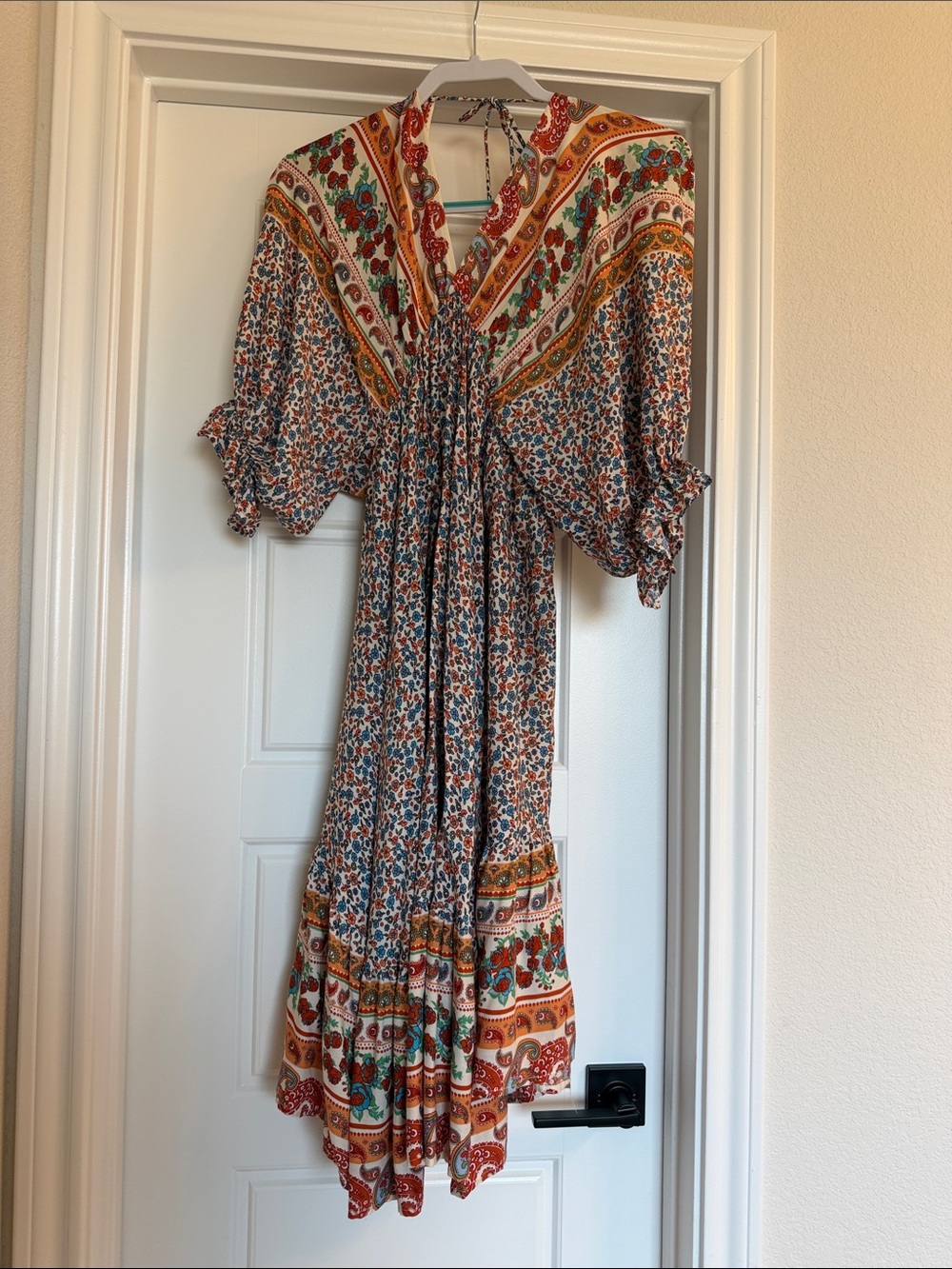 Floral Boho Midi Dress in Multicolor
